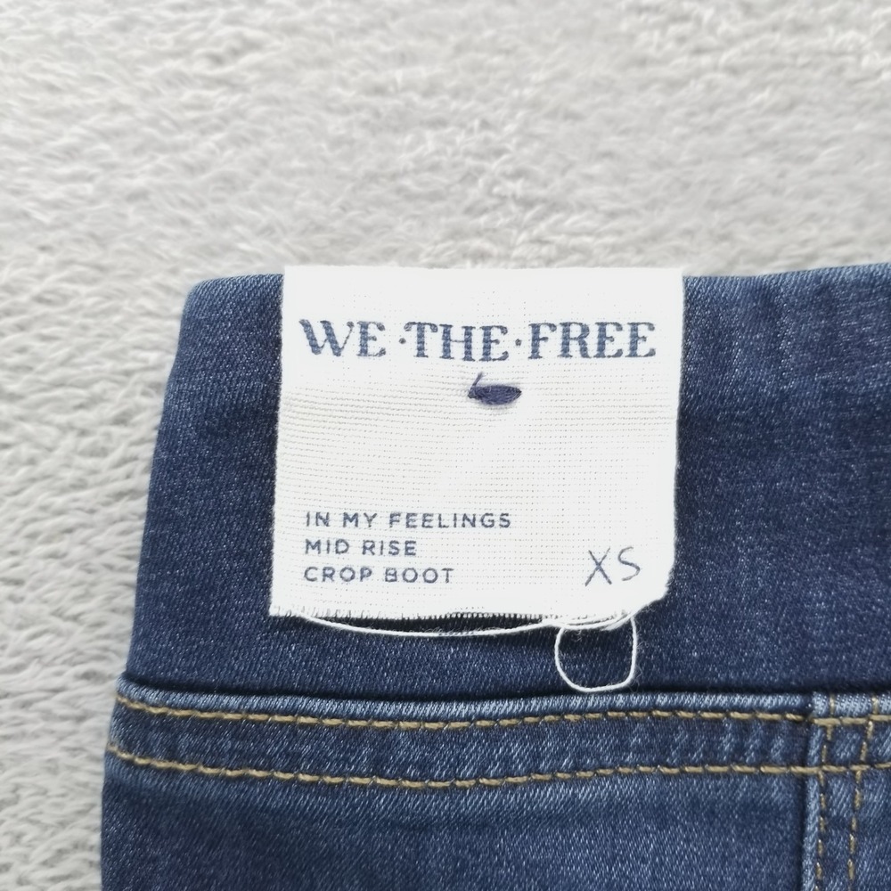 We The Free Jeans Womens XS Blue Crop Bootcut Mid Rise In My Feelings Pullon - Picture 3 of 10